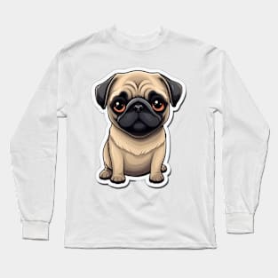 Cute Pug Dog - Dogs Pugs Long Sleeve T-Shirt